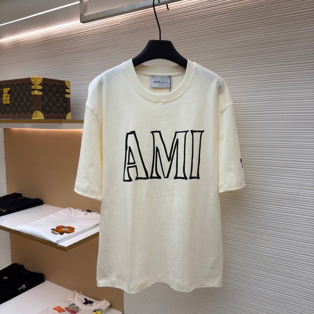 Ami Paris Letter Print Box-fit Short-sleeve